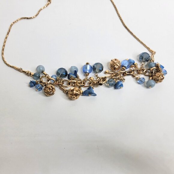 Vintage Blue Bead Gold Tone 23 in Necklace - VTG - Picture 3 of 7